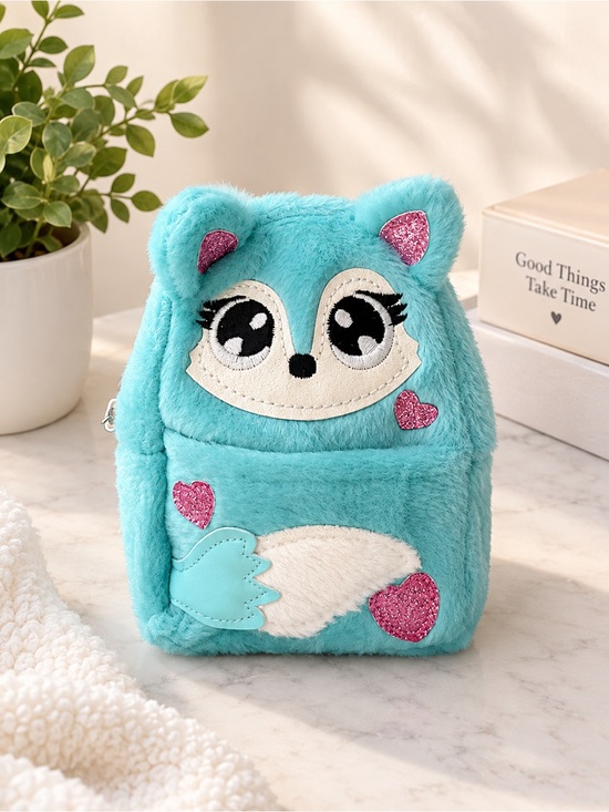 wonder nation Accessories - Adorable Turquoise Plush Mini Bag Charm Pouch NWT